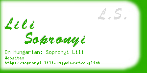 lili sopronyi business card